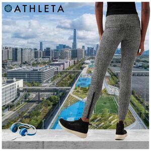 Athleta Delancey Moto Textured Tight in Braiden Black